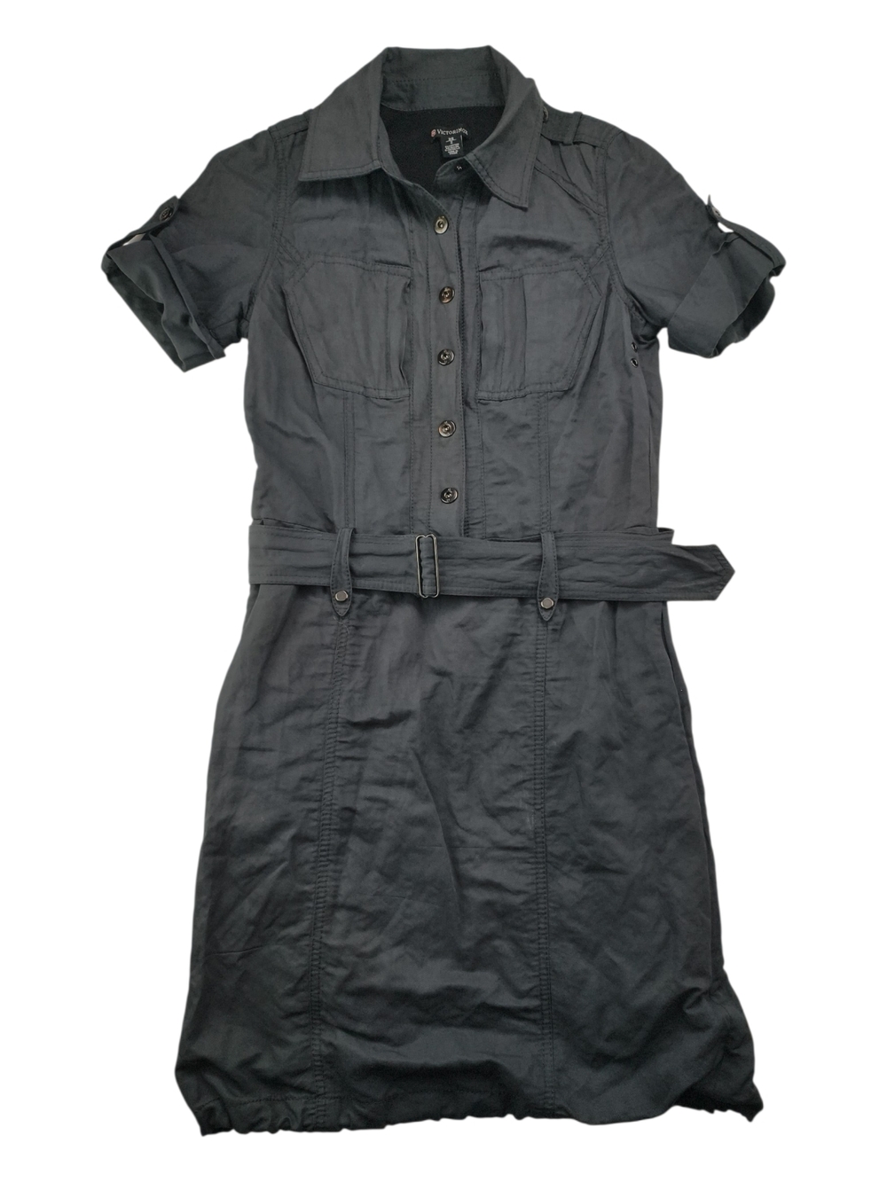 Victorinox Womens 2 Dress Gray Utility Travel Bubble Hem Mesh Lined Travel Rare